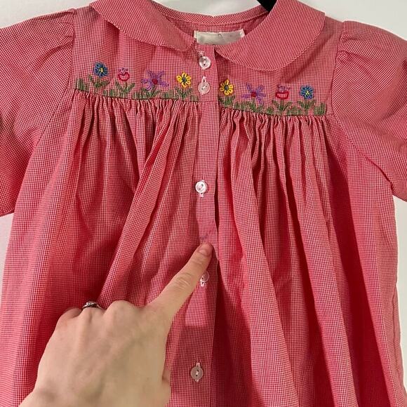 VINTAGE STRASBURG 2 Year Girl Cottagecore Floral Puff Sleeve Button Down Dress - Picture 9 of 11